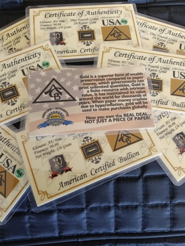 10, GOLD BARS WITH C.O.A. ON SALE - Image 2