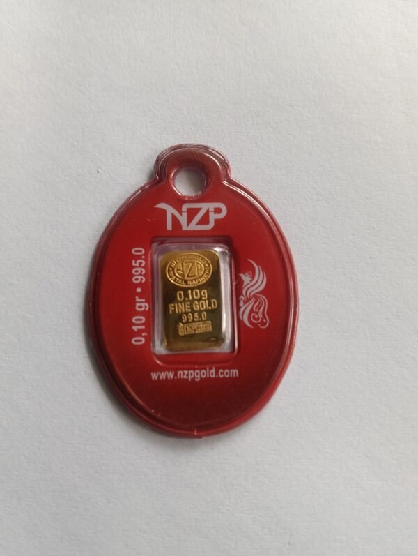 Nzp Gold Oval Blister - Mini Gold Bar 0.10 grams (995 24 carat)