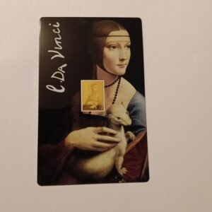 1/1000th oz ,Pure Gold meets Art  Leonardo Da Vinci Lady with Ermine