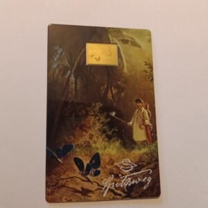 1/1000th oz 24k gold coin/bar the Butterfly Hunter a masterpiece by Carl Spitzweg