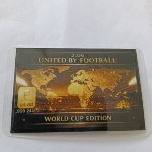 THE FIFA 2026 WORLD CUP COMMEMERATION CARD WITH 0.017 GOLD BAR